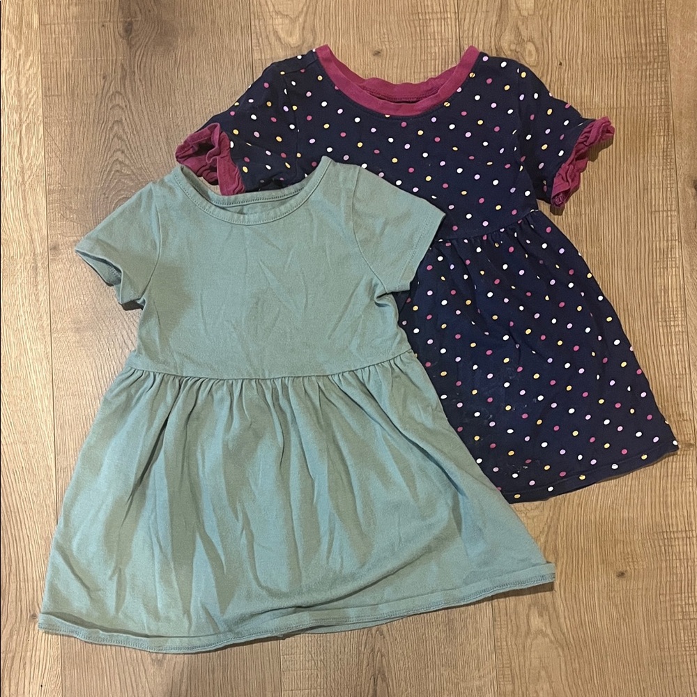 Old Navy Navy Polka Dot and Teal Dress Set